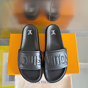 Okify Louis Vuitton Black Slippers 3cm EU39-45  - 1