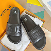 Okify Louis Vuitton Black Slippers 3cm EU39-45  - 2