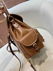 Okify MiuMiu Small Leather Backpack In Brown 18x22x11.5cm  - 2