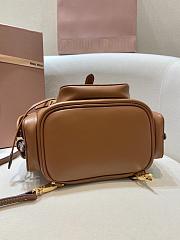 Okify MiuMiu Small Leather Backpack In Brown 18x22x11.5cm  - 3