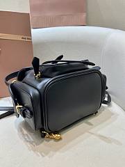 Okify MiuMiu Small Leather Backpack In Black 18x22x11.5cm  - 5