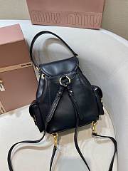 Okify MiuMiu Small Leather Backpack In Black 18x22x11.5cm  - 3