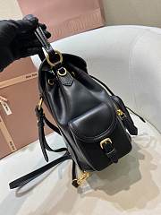 Okify MiuMiu Small Leather Backpack In Black 18x22x11.5cm  - 4
