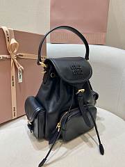Okify MiuMiu Small Leather Backpack In Black 18x22x11.5cm  - 6