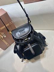 Okify MiuMiu Small Leather Backpack In Black 18x22x11.5cm  - 1