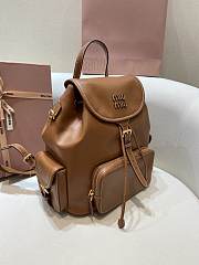 Okify MiuMiu Leather Backpack In Brown 25x29.5x12.5cm  - 6