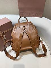 Okify MiuMiu Leather Backpack In Brown 25x29.5x12.5cm  - 5