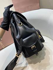 Okify MiuMiu Leather Backpack In Black 25x29.5x12.5cm  - 2
