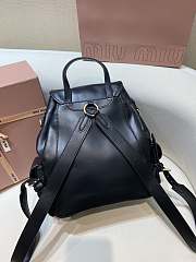 Okify MiuMiu Leather Backpack In Black 25x29.5x12.5cm  - 4