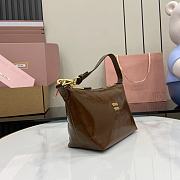 Okify MiuMiu Naplak Patent Leather Pouch In Brown 19x14x10cm  - 2