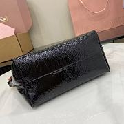 Okify MiuMiu Naplak Patent Leather Pouch In Black 19x14x10cm  - 4