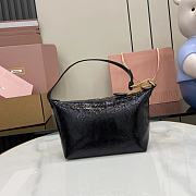 Okify MiuMiu Naplak Patent Leather Pouch In Black 19x14x10cm  - 3