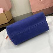 Okify MiuMiu Gabardine Pouch In Blue And Red 19x14x10cm  - 3