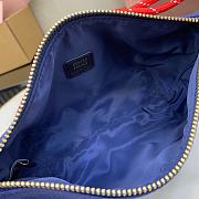 Okify MiuMiu Gabardine Pouch In Blue And Red 19x14x10cm  - 2