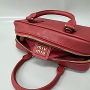 Okify MiuMiu Small Arcadie Leather Bag In Red 22x10.5x7.5cm - 2