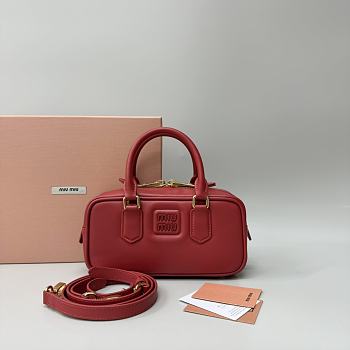 Okify MiuMiu Small Arcadie Leather Bag In Red 22x10.5x7.5cm