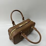Okify MiuMiu Small Arcadie Leather Bag In Tundra 22x10.5x7.5cm - 3