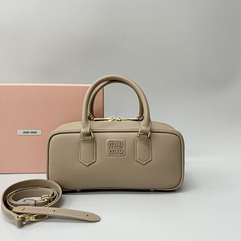 Okify MiuMiu Medium Arcadie Leather Bag In Beige 27x12x9cm 