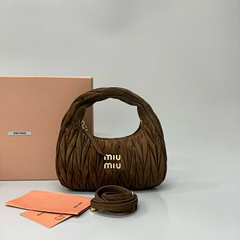 Okify MiuMiu Wander Suede Bag In Brown 20x17x6cm 