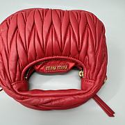Okify MiuMiu Small Wander Matelassé Nappa Leather Hobo Bag In Red 20x17x6cm  - 2
