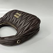 Okify MiuMiu Small Wander Matelassé Nappa Leather Hobo Bag In Darl Brown 20x17x6cm  - 5