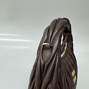 Okify MiuMiu Small Wander Matelassé Nappa Leather Hobo Bag In Darl Brown 20x17x6cm  - 3