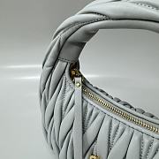 Okify Miumiu Wander Matelasse Nappa Leather Hobo Bag Gray - 2