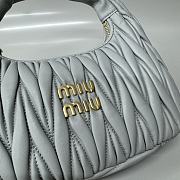 Okify Miumiu Wander Matelasse Nappa Leather Hobo Bag Gray - 3