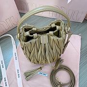 Okify MiuMiu Matelassé Nappa Leather Bucket Bag In Brown 17x15x10cm  - 6