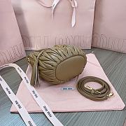 Okify MiuMiu Matelassé Nappa Leather Bucket Bag In Brown 17x15x10cm  - 5