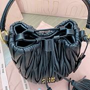 Okify MiuMiu Matelassé Nappa Leather Bucket Bag In Black 17x15x10cm  - 3