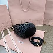 Okify MiuMiu Matelassé Nappa Leather Bucket Bag In Black 17x15x10cm  - 6