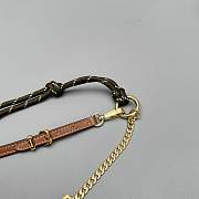 Okify MiuMiu Olive Green Braided Leather And Chain Bag Charm  - 6