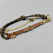 Okify MiuMiu Olive Green Braided Leather And Chain Bag Charm  - 3