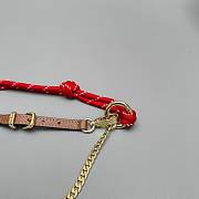 Okify MiuMiu Red Braided Leather And Chain Bag Charm  - 5