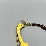 Okify MiuMiu Yellow Braided Leather And Chain Bag Charm  - 2