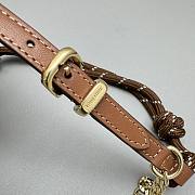 Okify MiuMiu Brown Braided Leather And Chain Bag Charm  - 4