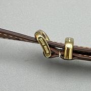 Okify MiuMiu Brown Braided Leather And Chain Bag Charm  - 5
