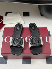 Okify Gucci Canvas Slides In Black 1cm EU35-42 - 1