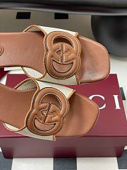 Okify Gucci Canvas Slides In Brown 1cm EU35-42 - 3