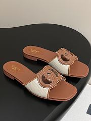 Okify Gucci Canvas Slides In Brown 1cm EU35-42 - 6