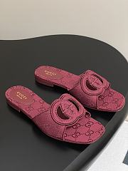 Okify Gucci Canvas Slides In Red 1cm EU35-42 - 5