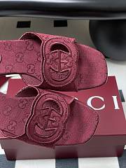 Okify Gucci Canvas Slides In Red 1cm EU35-42 - 3
