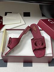Okify Gucci Canvas Slides In Red 1cm EU35-42 - 2