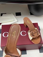 Okify Gucci Canvas High Heel Sandals 5.5cm In Brown EU35-42 - 3