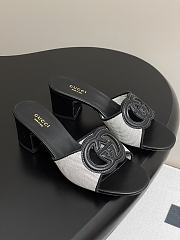 Okify Gucci Canvas High Heel Sandals 5.5cm In Black EU35-42 - 1