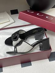 Okify Gucci Canvas High Heel Sandals 5.5cm In Black EU35-42 - 5