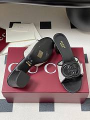 Okify Gucci Canvas High Heel Sandals 5.5cm In Black EU35-42 - 2