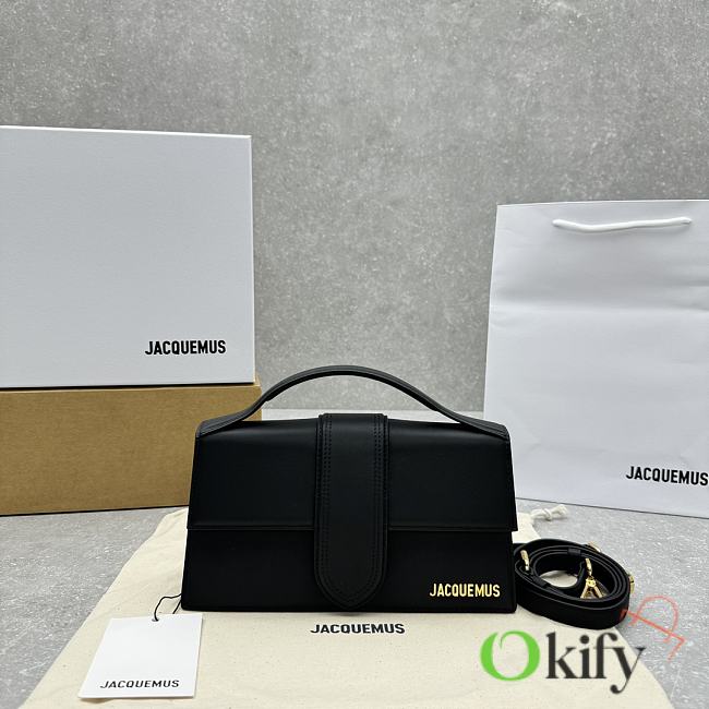 Okify Jacquemus Bambino Bag In Black With Gold Hardware 24x13x7cm - 1