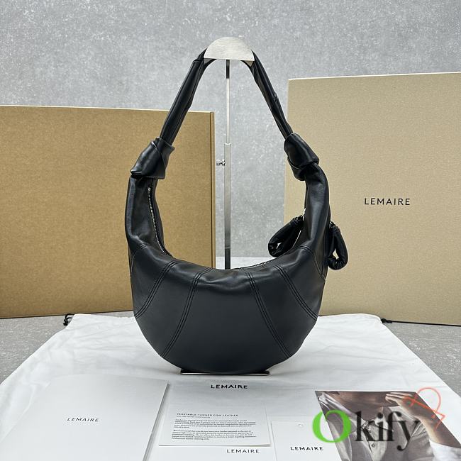 Okify Lemaire Fortune Croissant Bag In Black 36x24x42cm  - 1